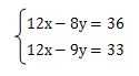 連立1次方程式加減法の問題6の解き方（yを求める）