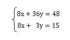 連立1次方程式加減法の問題8の解き方（yを求める）