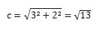 三平方の定理を使って辺cの長をを求める