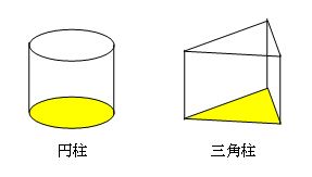 円柱と三角柱の図形を描く問題2の答え
