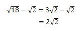 平方根のたしざんの計算２の答え