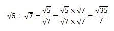 平方根のわりざんの計算1（有理化をする）