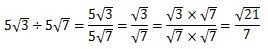 平方根のわりざんの計算2（有理化をする）