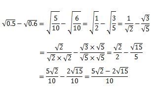 平方根のひきざんの問題の答え8
